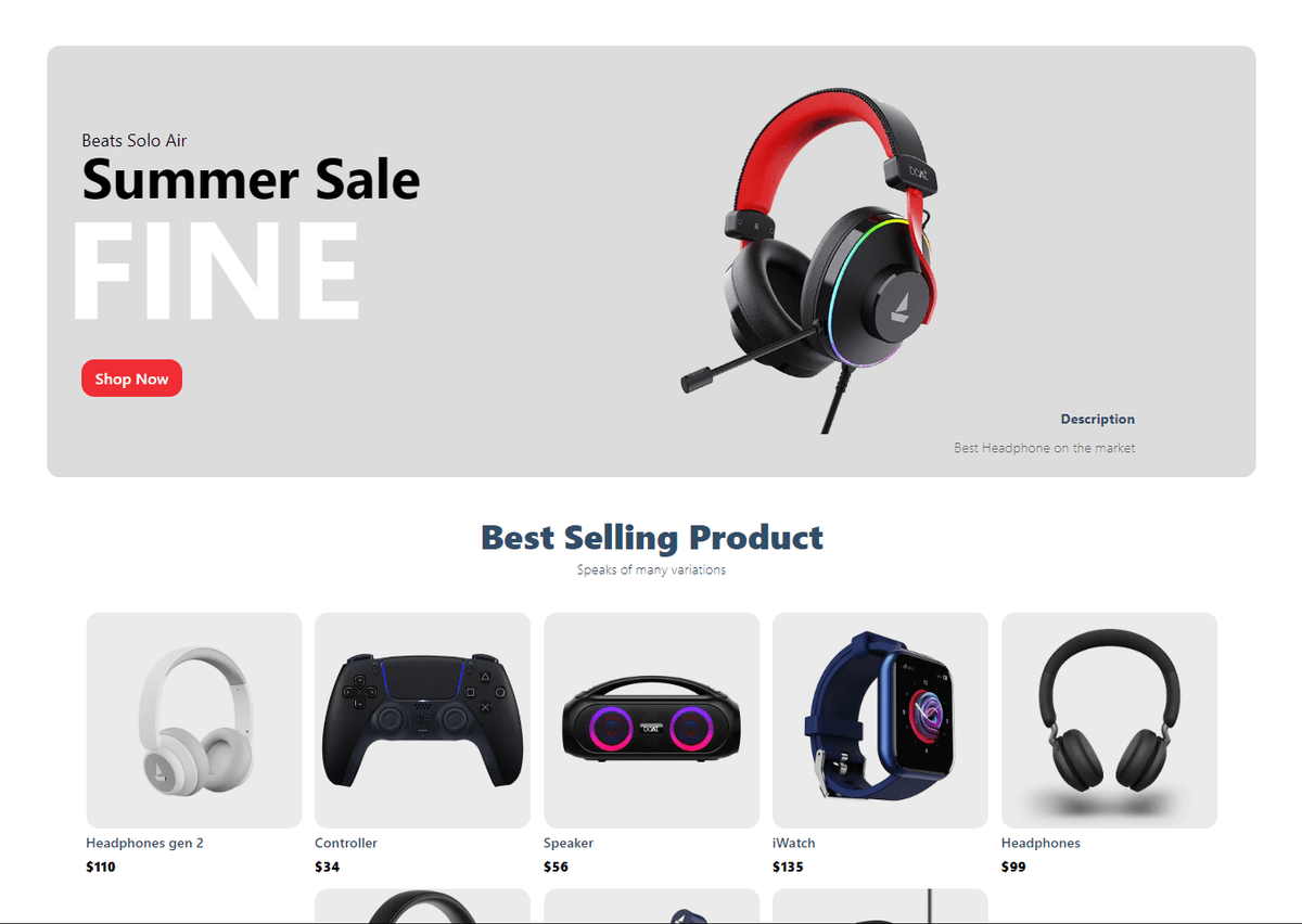 Ecommerce Gear Store